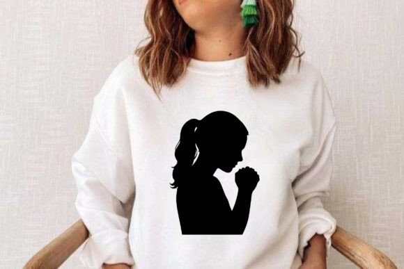Christian Girl Clipart Vector Design: Graphics for T-Shirt Designs & Editorial Use