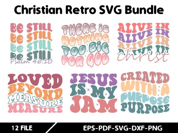 Christian Retro SVG Bundle: Graphics & T-Shirt Designs