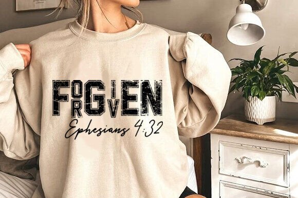 FORGIVEN Ephesians 4:32 Christian Graphics for T-Shirt Designs