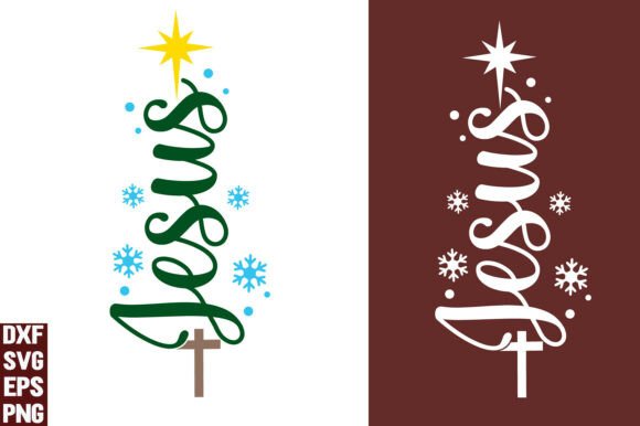 Jesus Christmas Tree SVG Christian Graphics for T-Shirt Designs