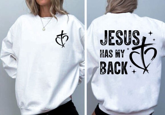 Jesus Has My Back PNG Graphics for T-Shirt Designs