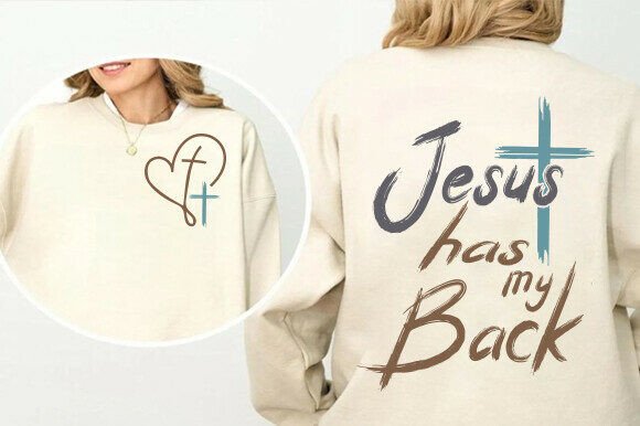 Jesus Has My Back SVG Graphics for T-Shirt Designs