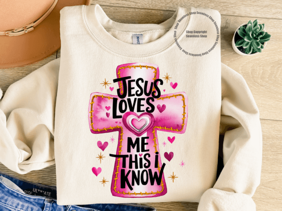 Jesus Loves Me PNG Graphics for T-Shirt Designs