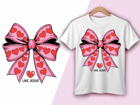 Love Like Jesus Pink Bow Valentine Graphics