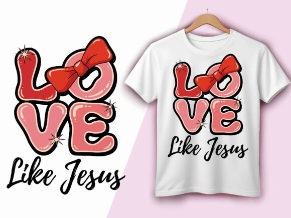 Love Like Jesus Sparkling Bow Faith Graphics