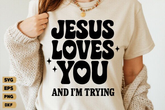 Retro Jesus Loves You Graphics for T-Shirt Designs